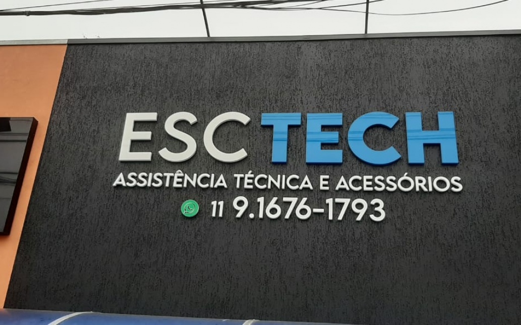 Letras caixa em PVC - EscTech